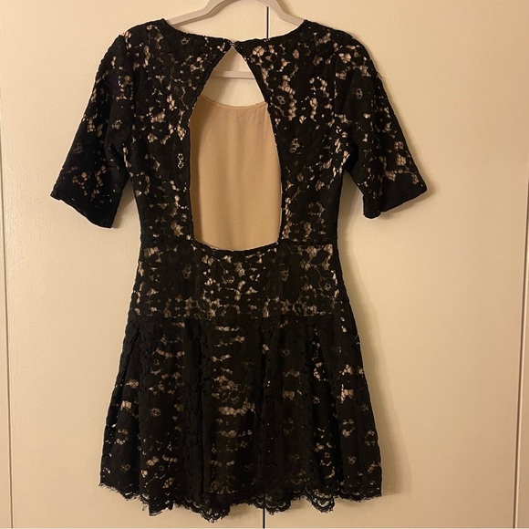 NBD Take Your Time Black Lace Open Back Dress - Picture 3 of 10